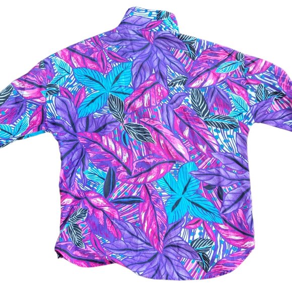 Vintage Touche L.A. Neon Button Up Hawaiian Shirt, Sz M - Picture 5 of 10